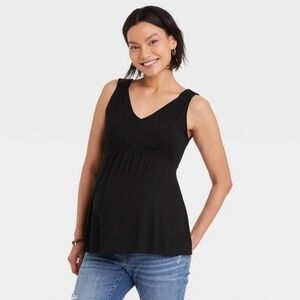 Isabel Maternity Black Tank Top